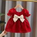 Trendy organza frock for baby girls